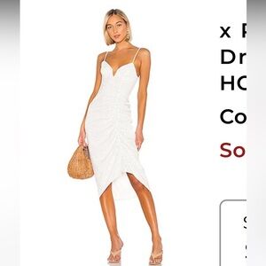 House of Harlow 1960 White Dress with Black Dots